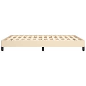 Rám postele bez matrace krémový 140 x 190 cm textil - obrázek 6