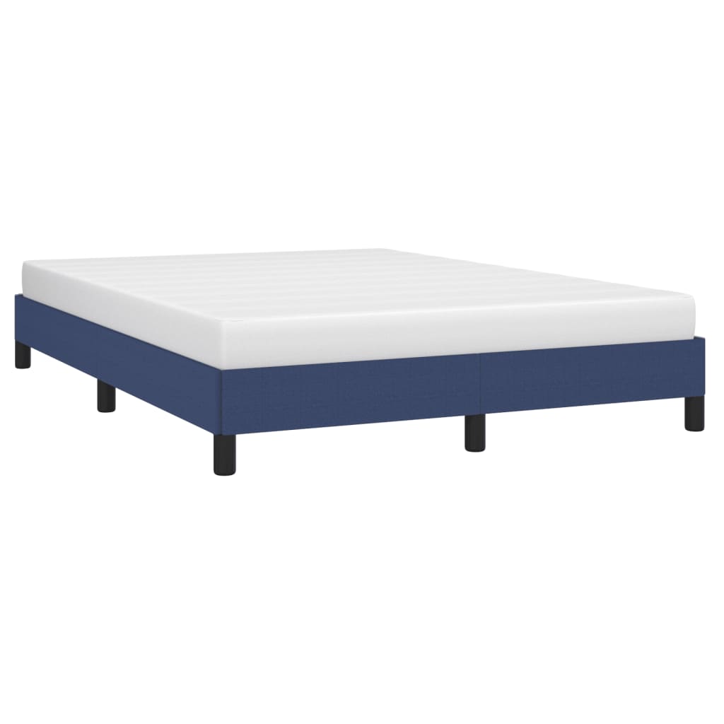 vidaXL Bedframe zonder matras stof blauw 140x190 cm afbeelding