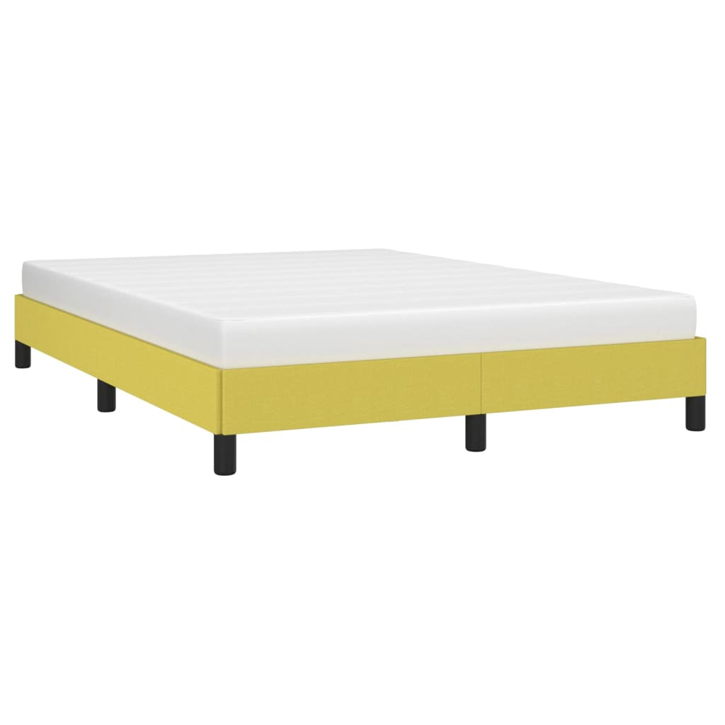 vidaXL Estrutura de cama sem colchão 140x190 cm tecido verde