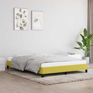 Rám postele bez matrace zelený 140 x 200 cm textil - obrázek 1