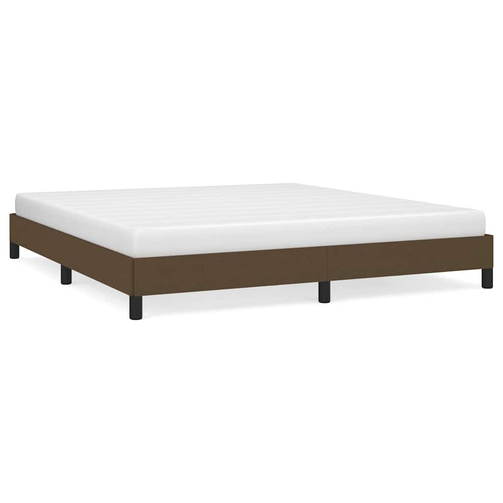 vidaXL Bedframe zonder matras stof donkerbruin 160x200 cm bruin, foto 3