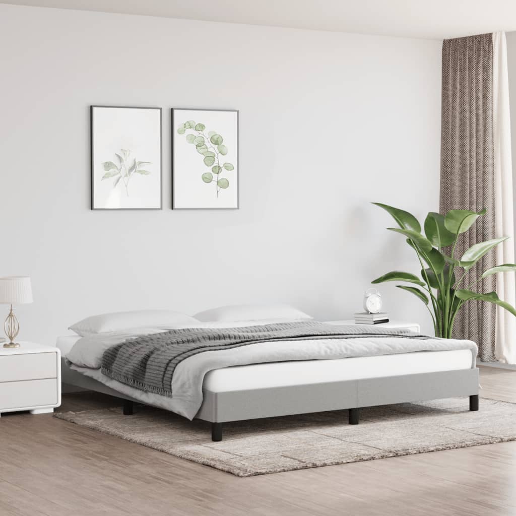 vidaXL Bedframe zonder matras stof lichtgrijs 180x200 cm afbeelding