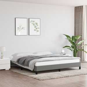 Rám postele bez matrace tmavě šedý 180 x 200 cm textil - obrázek 1