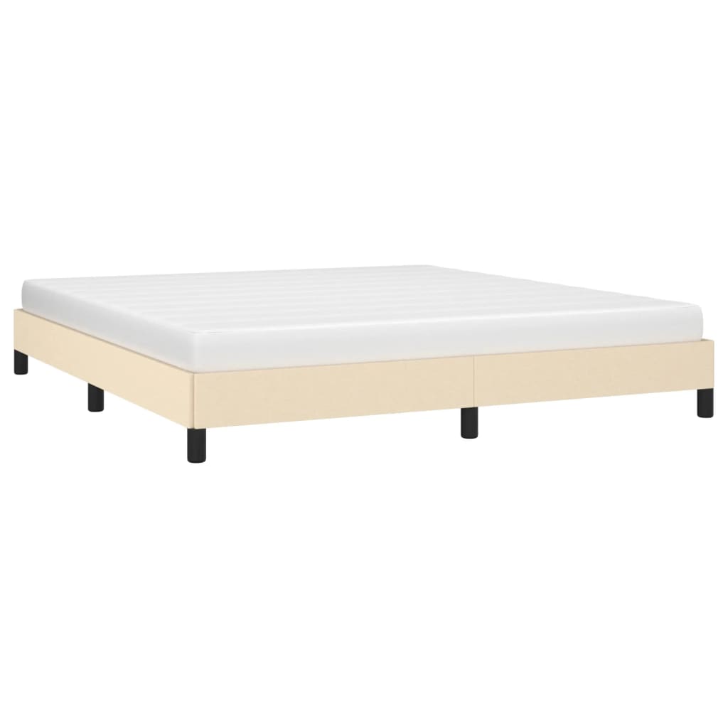 vidaXL Bedframe zonder matras stof crèmekleurig 180x200 cm afbeelding