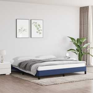 Rám postele bez matrace modrý 180 x 200 cm textil - obrázek 1