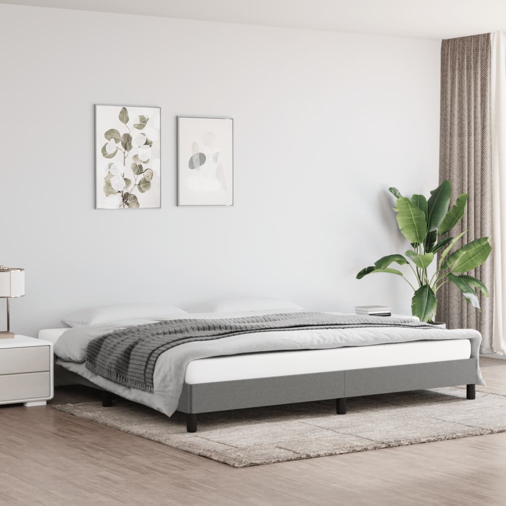 vidaXL Cadru de pat, gri închis, 200×200 cm, material textil