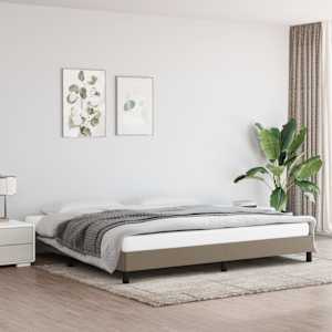 Rám postele bez matrace taupe 200 x 200 cm textil - obrázek 1