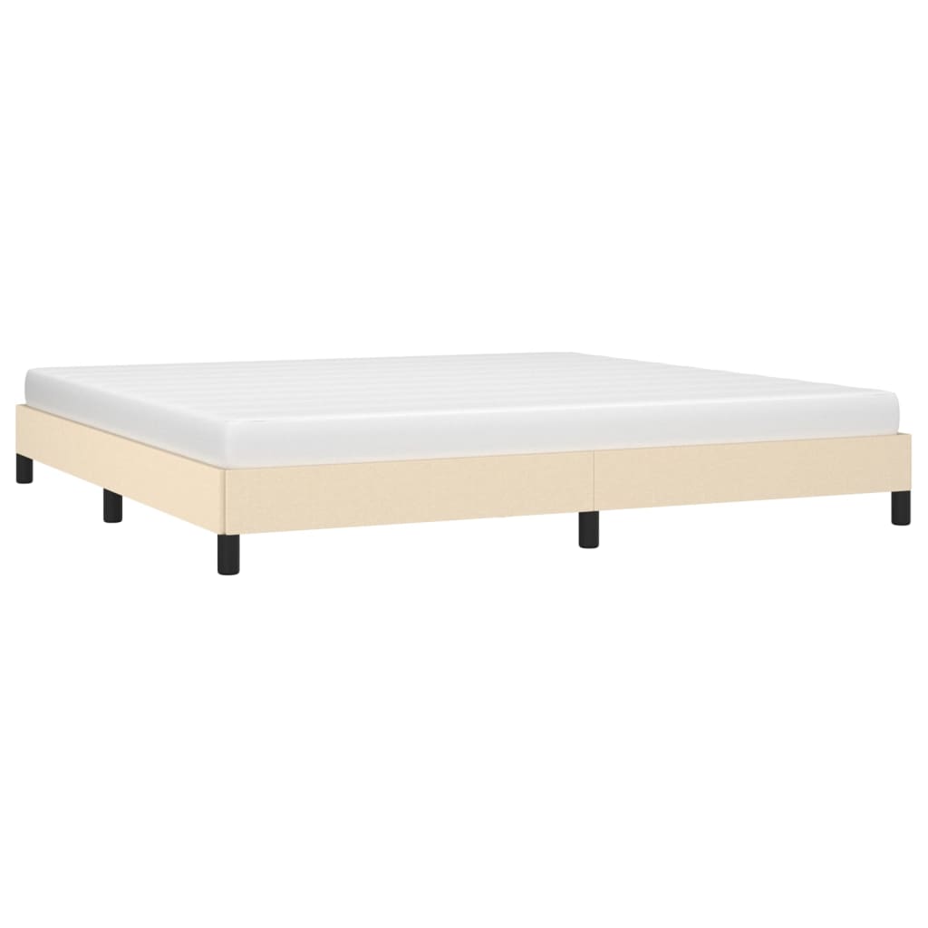vidaXL Bedframe zonder matras stof crèmekleurig 200x200 cm afbeelding