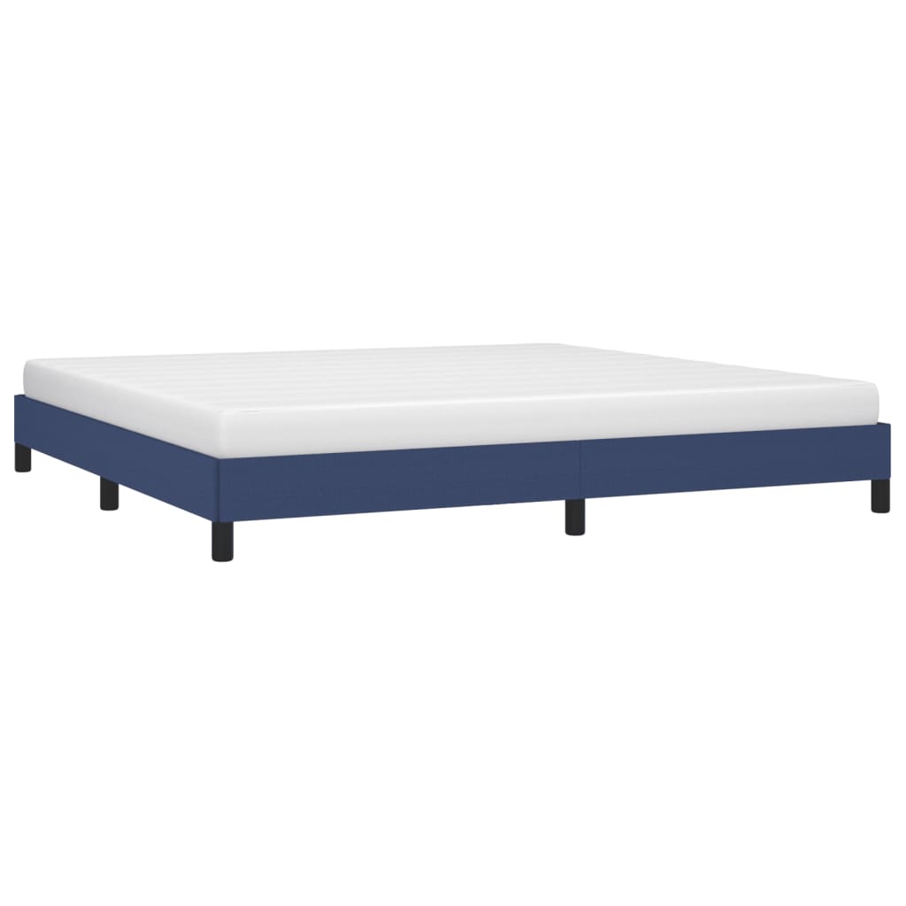 vidaXL Bedframe zonder matras stof blauw 200x200 cm afbeelding