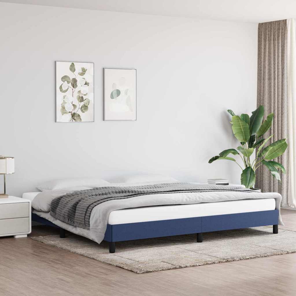 vidaXL sengeramme uden madras 200x200 cm stof blå