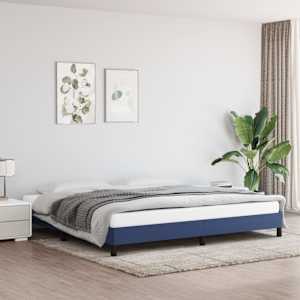 Rám postele bez matrace modrý 200 x 200 cm textil - obrázek 1