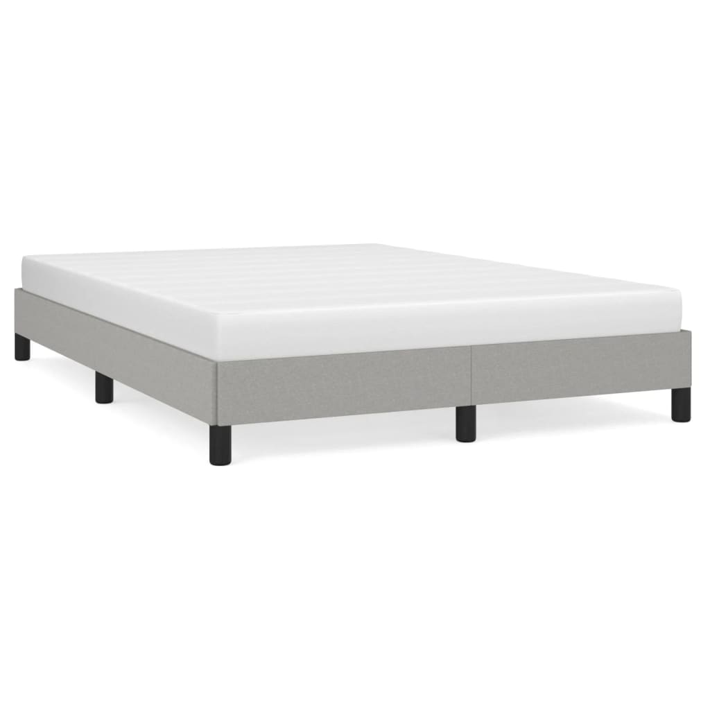 vidaXL Bed Frame without Mattress Light Gray 53.9"x74.8" Full Fabric