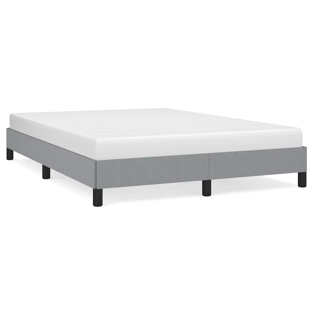 vidaXL Bed Frame without Mattress Light Gray 59.8"x79.9" Queen Fabric