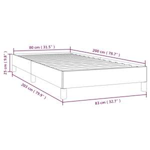 Rám postele bez matrace tmavě hnědá 80 x 200 cm textil - obrázek 9