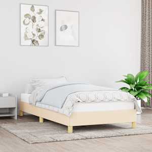 Rám postele bez matrací krémově 80x200 cm textil - obrázek 1