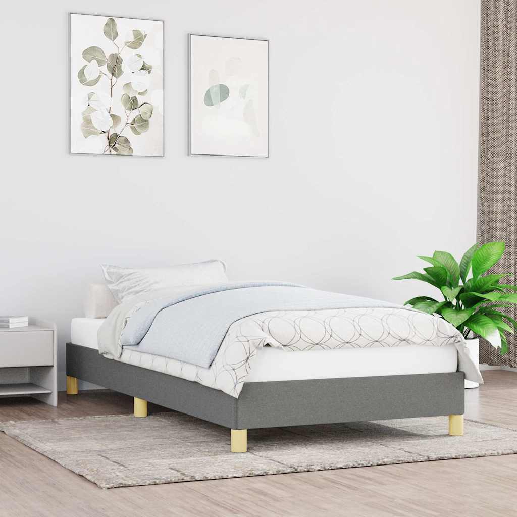 vidaXL Sengeramme uden madras Mørkegrå 90x190 cm Stof