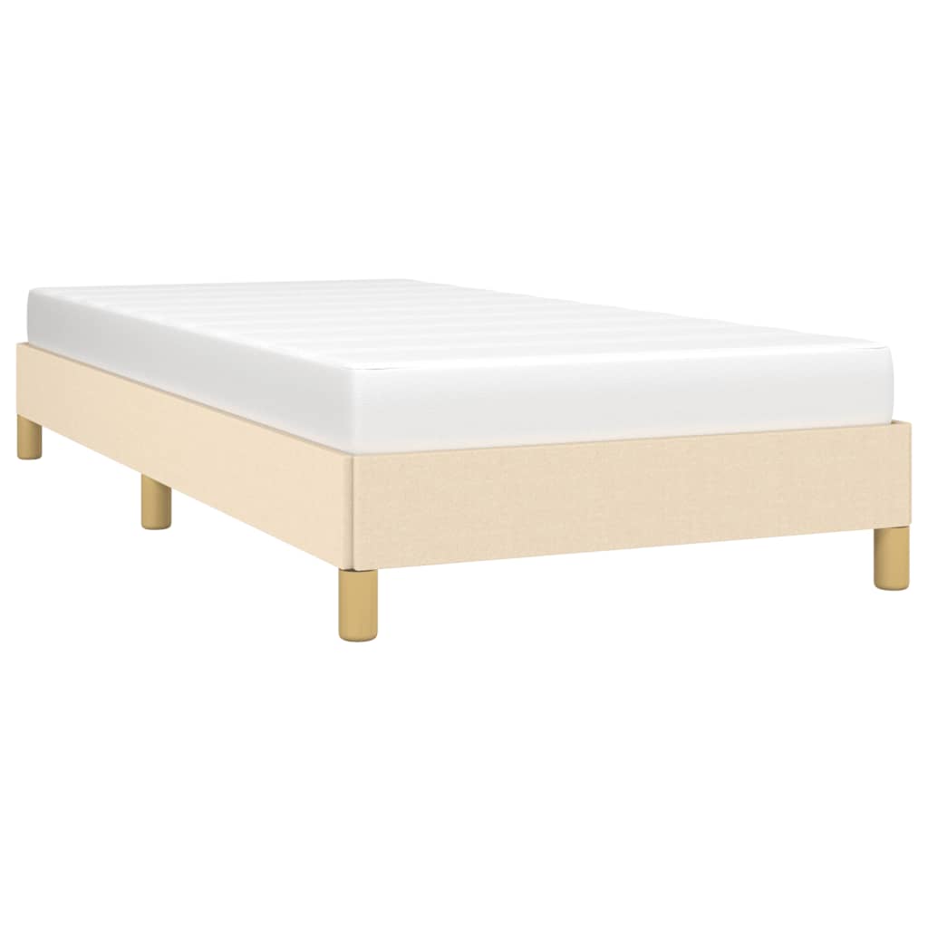 vidaXL Bedframe zonder matras 90x190 cm stof crèmekleurig afbeelding