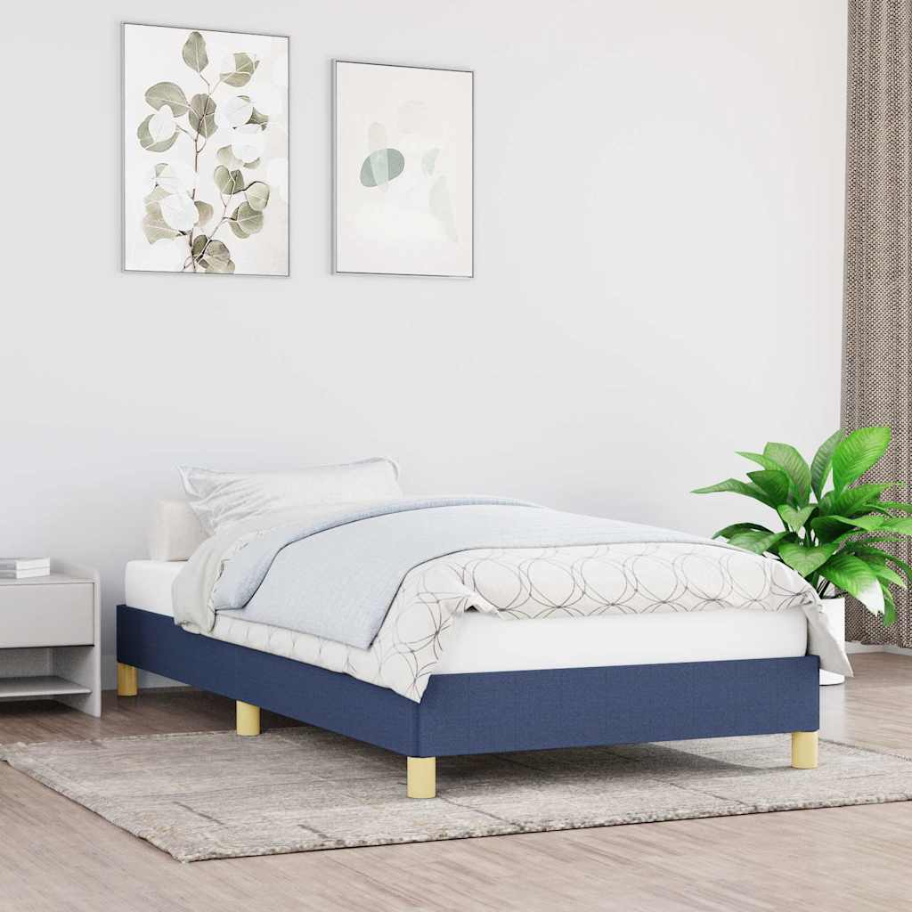 vidaXL Rama ��ka bez materaca Niebieska 90x200 cm Tkanina
