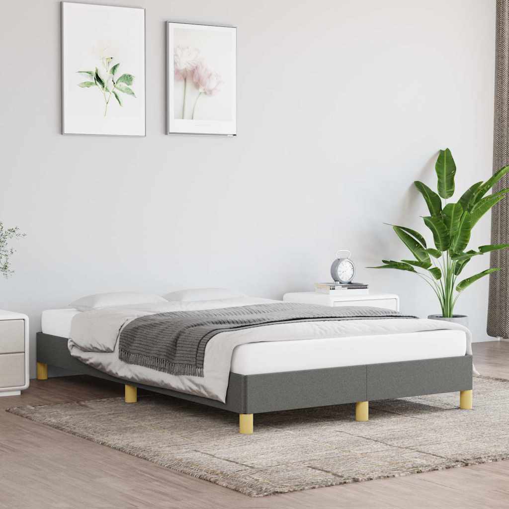 vidaXL Rama ��ka bez materaca, ciemnoszare, 120x200 cm, obita tkanin�