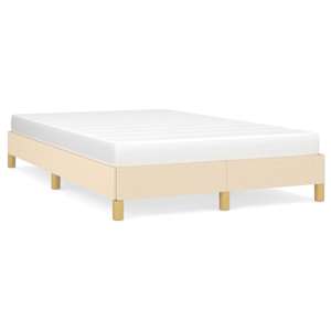 vidaXL Voodiraam ilma Madratsikreemita 120x200 cm kangas