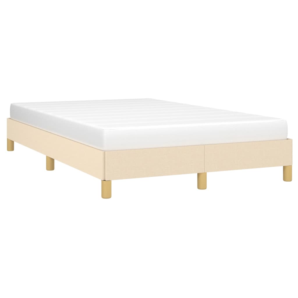 vidaXL Bedframe zonder matras 120x200 cm stof crèmekleurig afbeelding