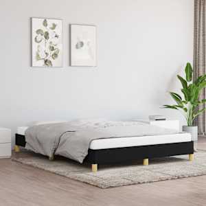 Rám postele bez matrace černý 140 x 190 cm textil - obrázek 1
