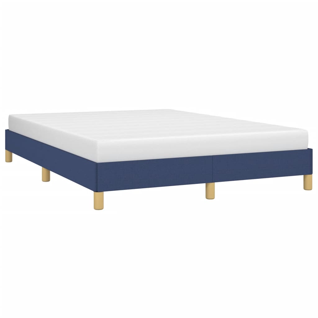 vidaXL Bedframe zonder matras stof blauw 140x190 cm afbeelding