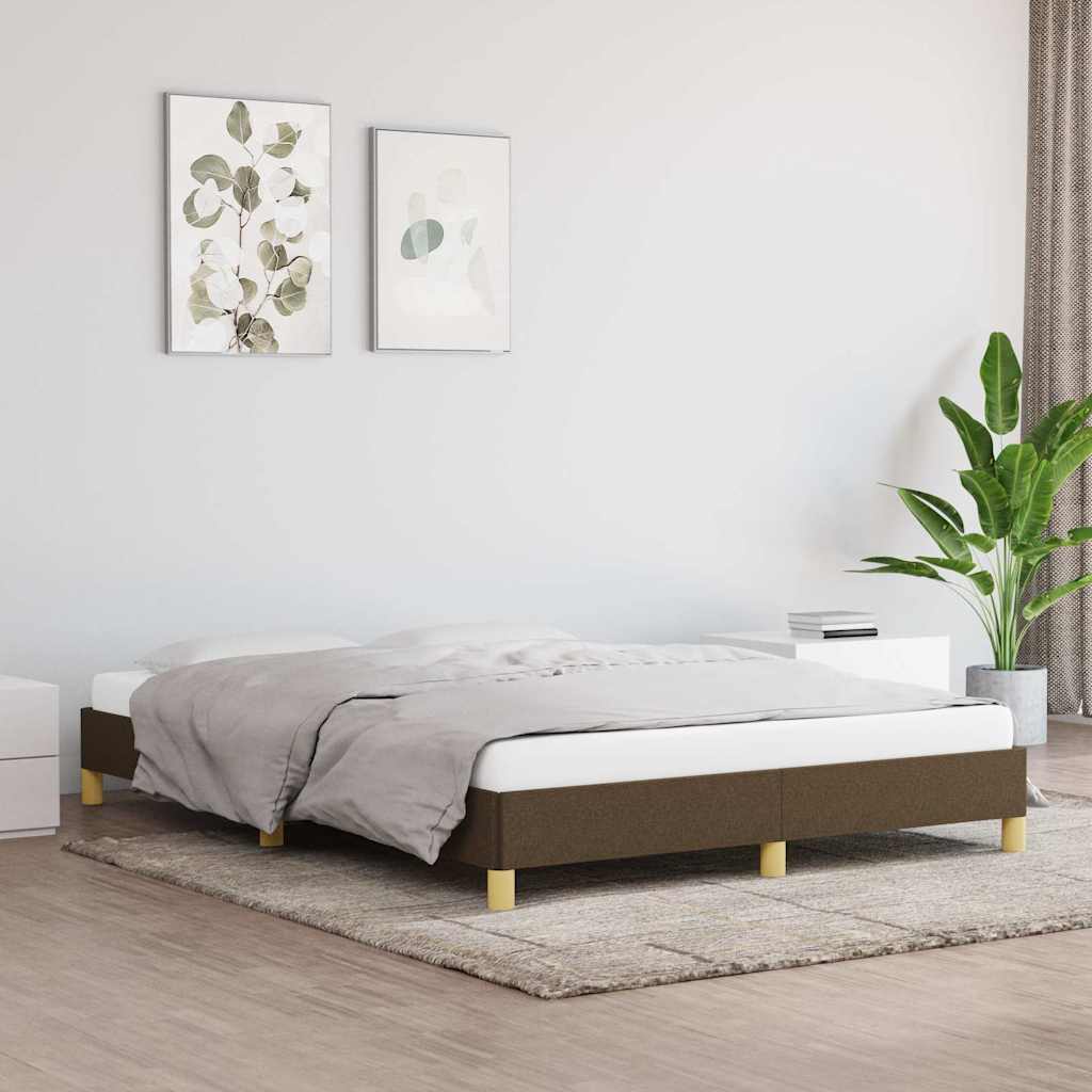 vidaXL sengeramme uden madras 160x200 cm stof mørkebrun