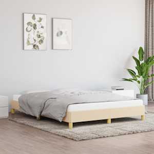 Posteljni okvir brez vzmetnice krem 160x200 cm blago
