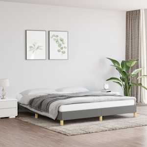 Rám postele bez matrace tmavě šedý 180 x 200 cm textil - obrázek 1