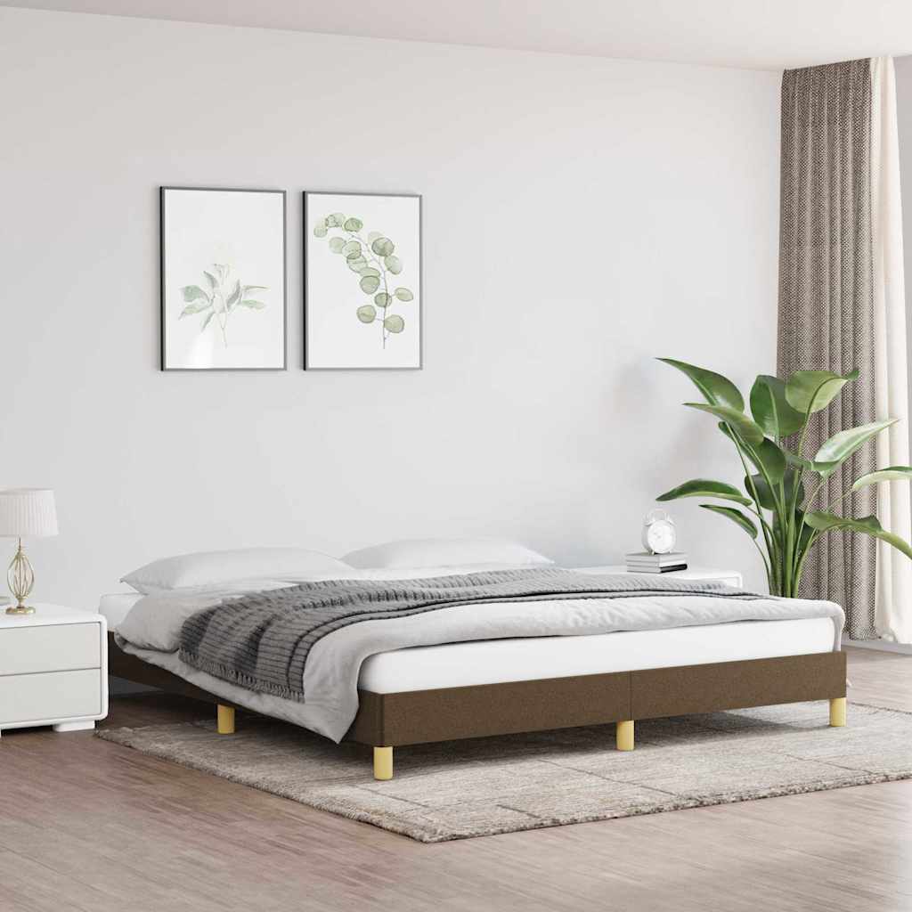 vidaXL Rama ��ka bez materaca, ciemnobr�zowa, 180x200 cm, tkanina
