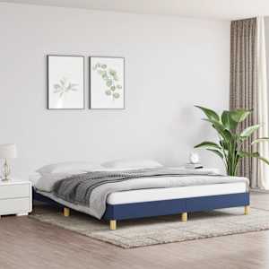 Rám postele bez matrace modrý 180 x 200 cm textil - obrázek 1