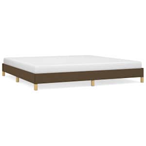 Rám postele bez matrace tmavě hnědý 200 x 200 cm textil - obrázek 2