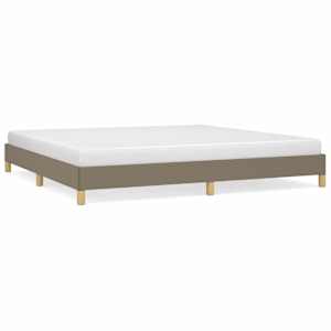 Rám postele bez matrace taupe 200 x 200 cm textil - obrázek 2