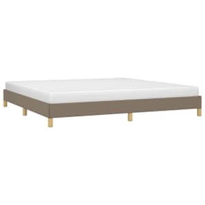 Rám postele bez matrace taupe 200 x 200 cm textil - obrázek 3