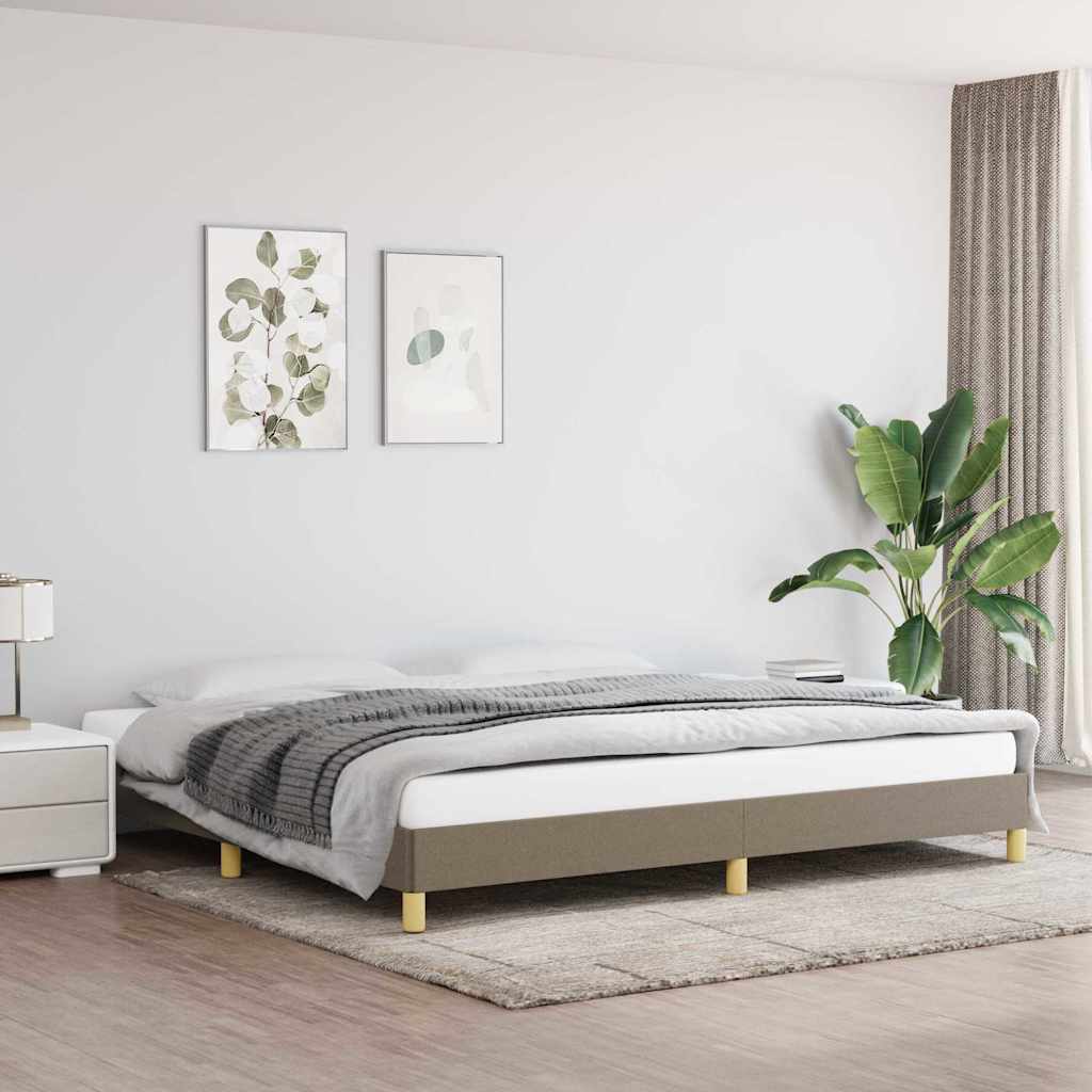 vidaXL Rama ��ka bez materaca, taupe, 200x200 cm, obita tkanin�