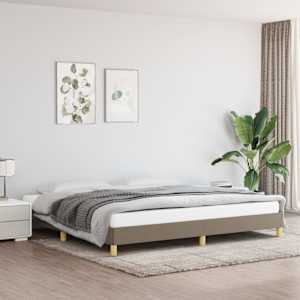 Rám postele bez matrace taupe 200 x 200 cm textil - obrázek 1