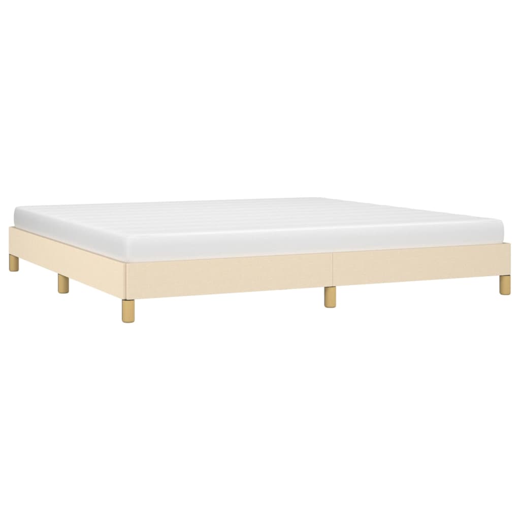 vidaXL Bedframe zonder matras stof crèmekleurig 200x200 cm afbeelding
