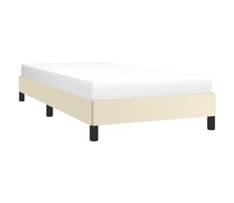 vidaXL Estructura de cama sin colchón cuero sintético crema 80x200 cm