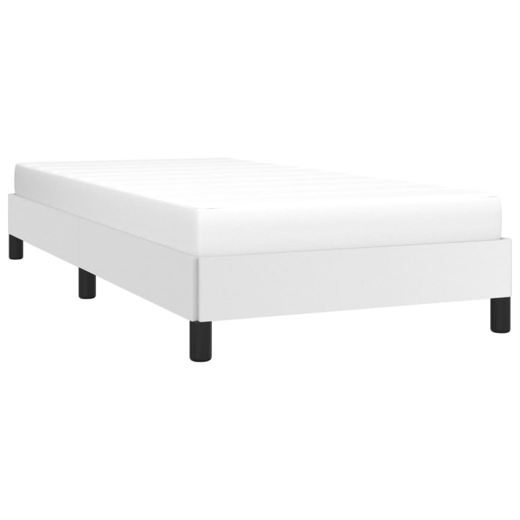Cadru de pat, alb, 90x190 cm, piele ecologică