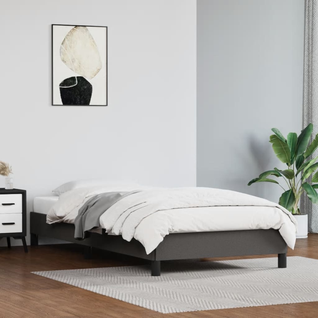 Cadru de pat, gri, 90x190 cm, piele ecologică