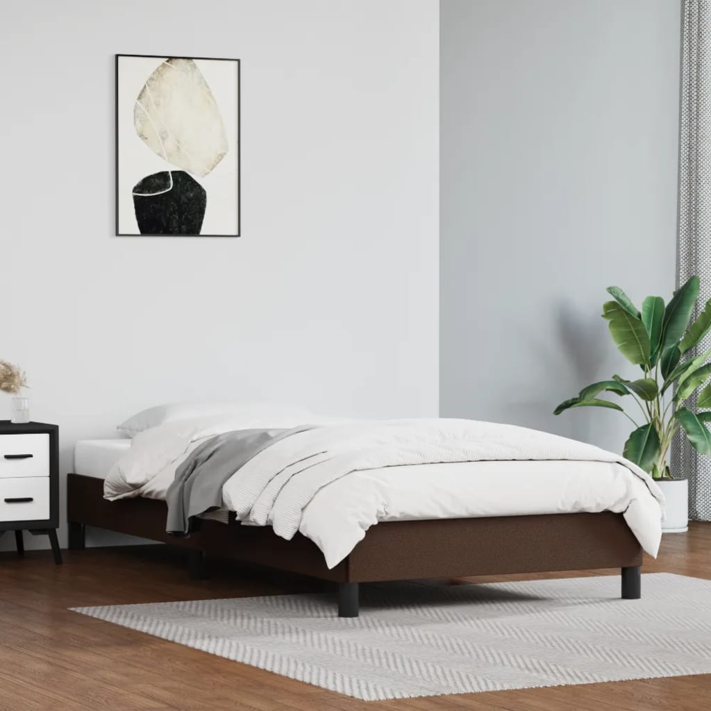 vidaXL Cadru de pat, maro, 90x200 cm, piele ecologică