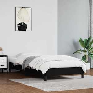 Rám postele černá 100 x 200 cm umělá kůže - obrázek 1
