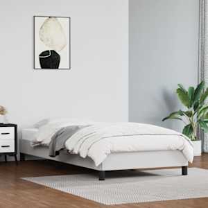 Rám postele bílá 100 x 200 cm umělá kůže - obrázek 1