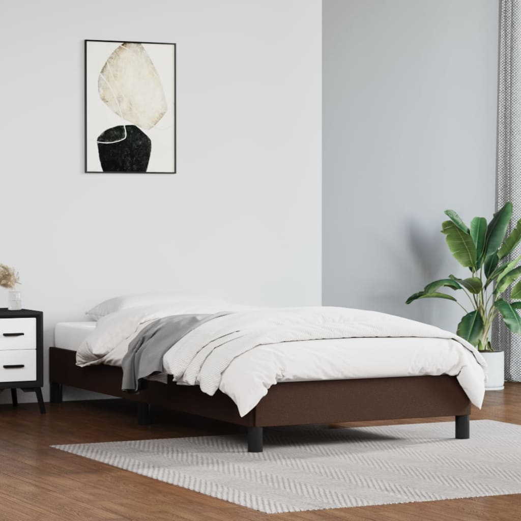 vidaXL Cadru de pat, maro, 100x200 cm, piele ecologică