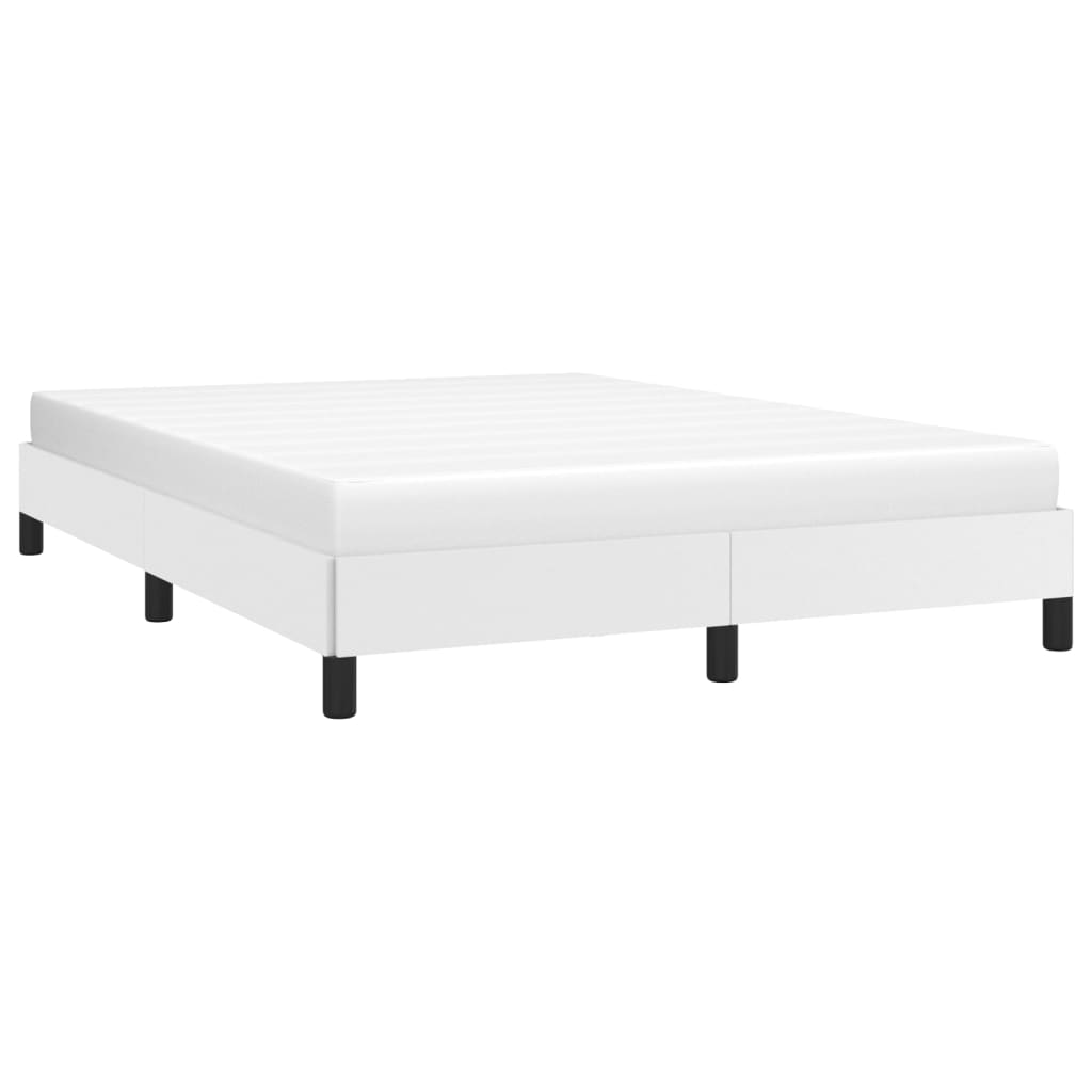 vidaXL Bedframe kunstleer wit 140x190 cm afbeelding