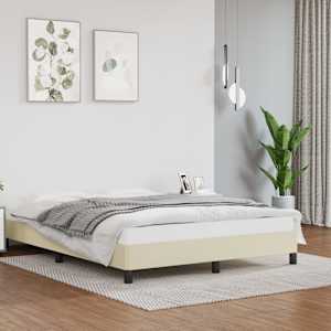 Posteljni okvir krem 140x200 cm umetno usnje