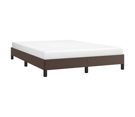 vidaXL Posteljni okvir rjav 140x200 cm umetno usnje