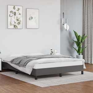 Posteljni okvir siv 140x200 cm umetno usnje