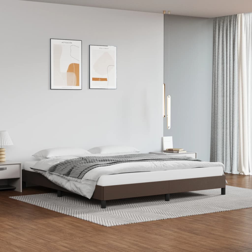 vidaXL Cadru de pat, maro, 180x200 cm, piele ecologică